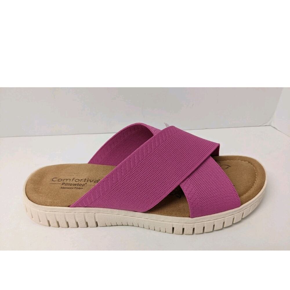 Comfortiva Chelsea Slide Sandals, Magenta, Women's 10 Wide